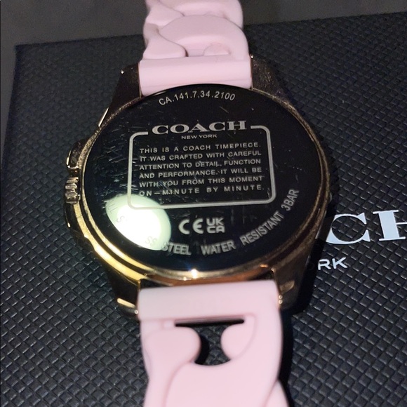 Coach Pink Leather Strap Watch - Picture 3 of 6